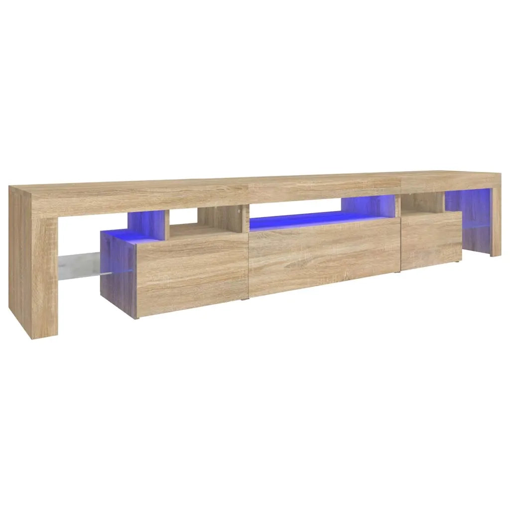 Mobile Porta TV con Luci LED Rovere Sonoma 215x36,5x40 cm 3152796