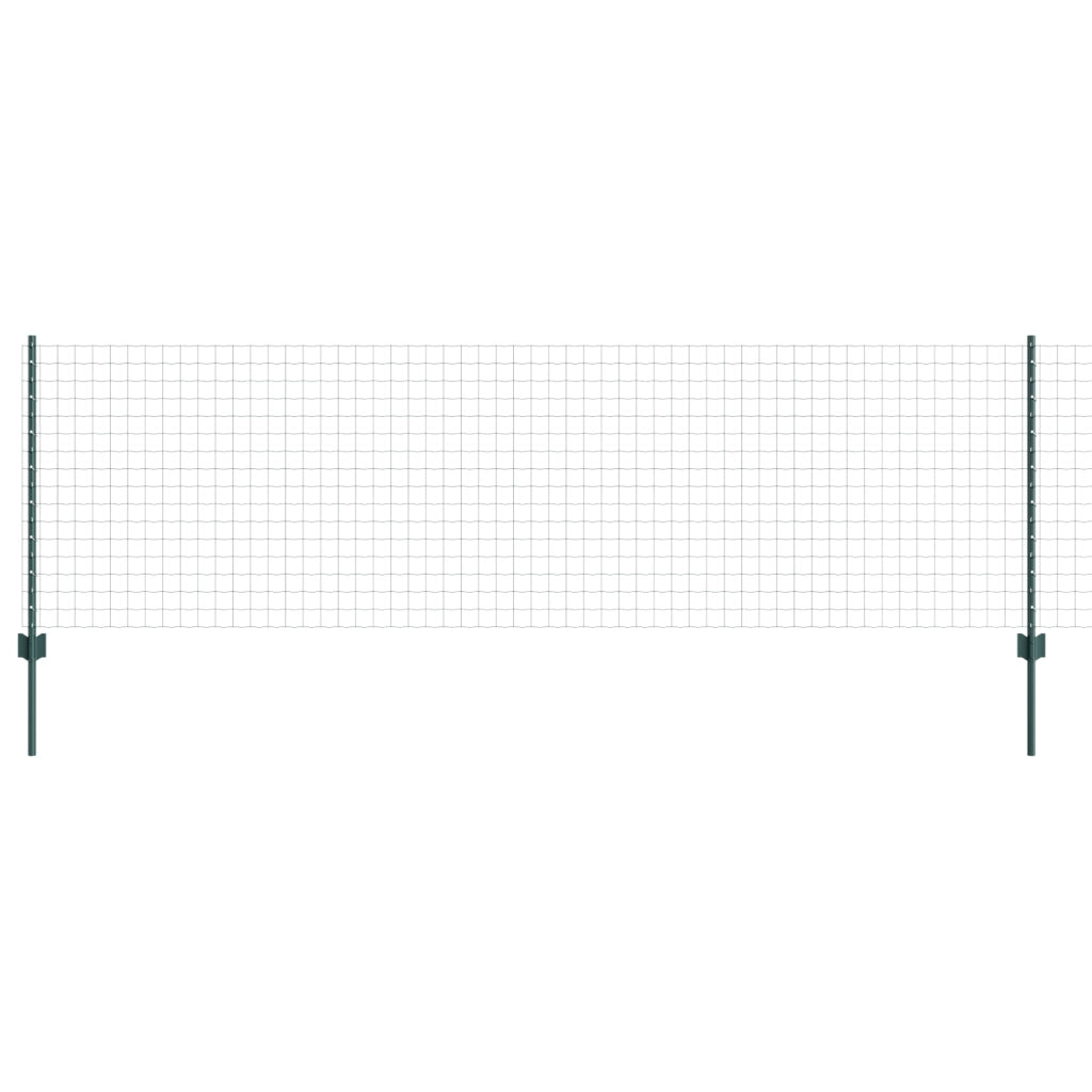 Recinzione Euro con 11 Paletti Verdi 0,8x25 m Acciaio