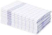 Set di 12 tovaglioli di cotone a quadri, 100% cotone, 45*62 cm, blu
