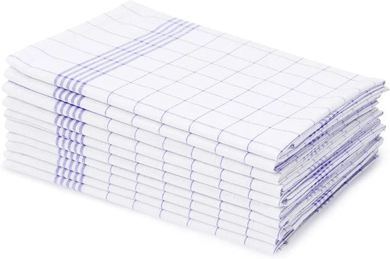 Set di 12 tovaglioli di cotone a quadri, 100% cotone, 45*62 cm, blu