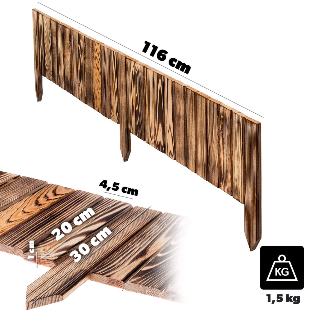 Recinzione da giardino in legno KADAX Palisade, infissa nel terreno, colore marrone, 20x116 cm.