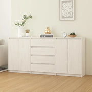 Credenze 3 pz in Legno Massello di Pino Bianco 3094813