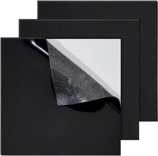 Pannelli adesivi siliconici in gomma 20 x 20 cm neri - Materiale di sigillatura antiscivolo per autoaiuto - 2 mm di spessore