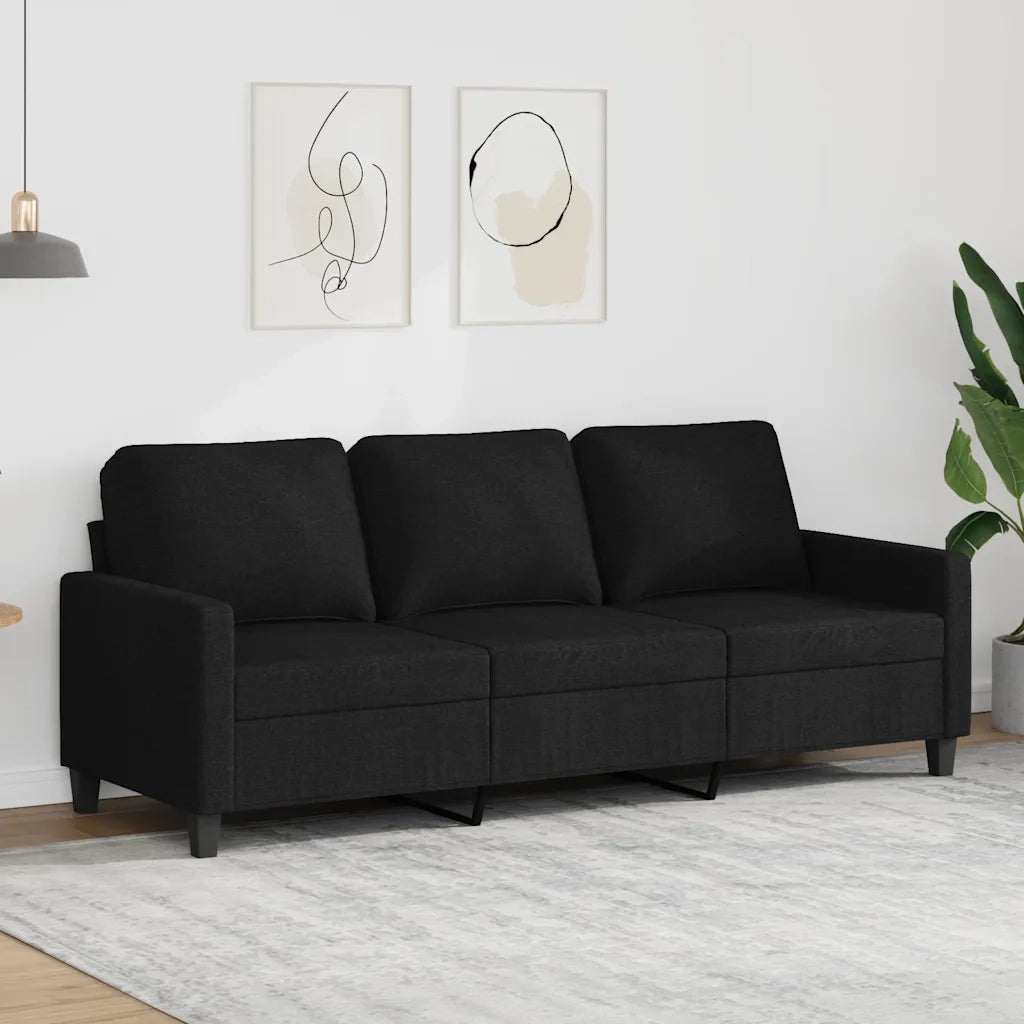 Divano a 3 Posti Nero 180 cm in Tessutocod mxl 131116