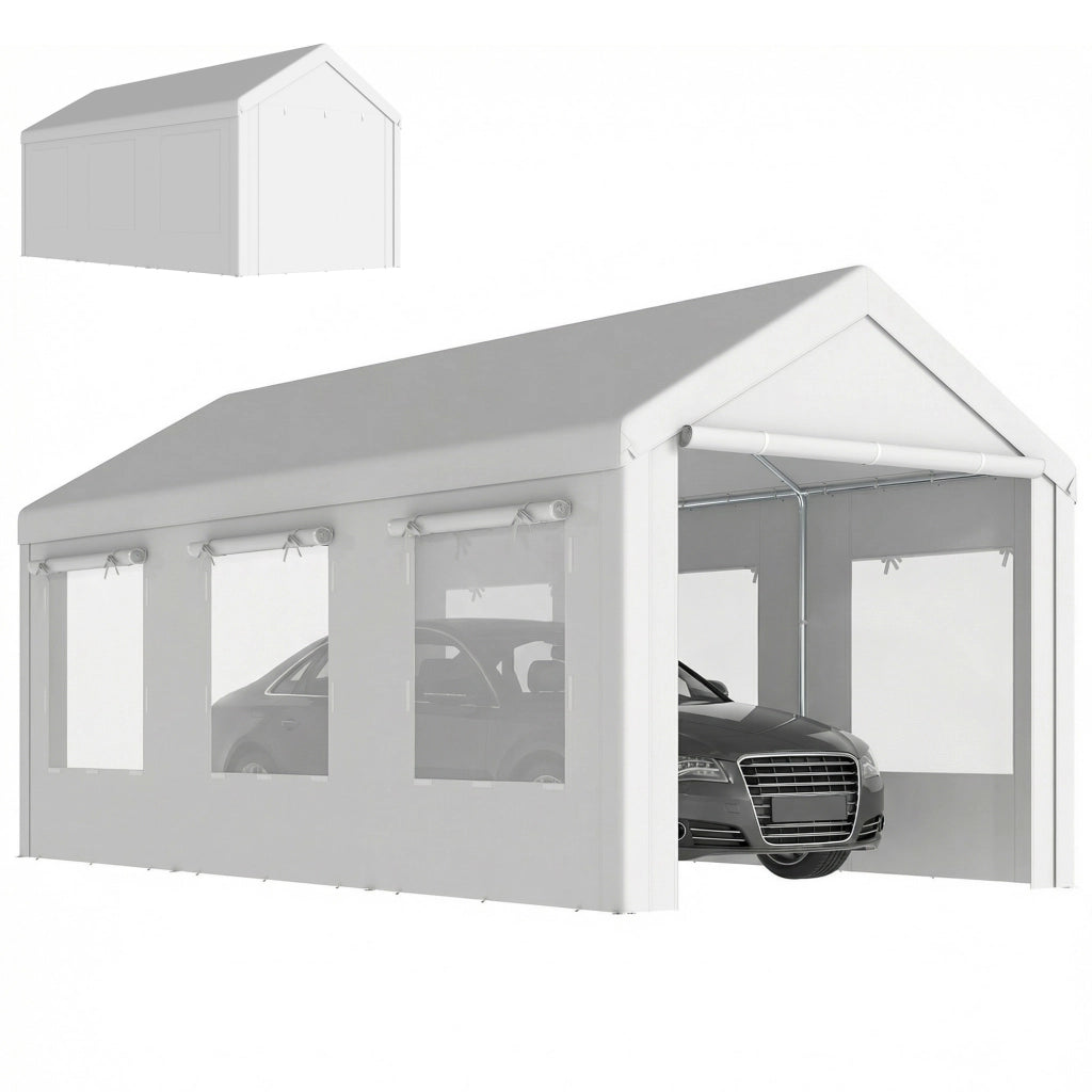 Tenda Auto Garage 3x6m ¨C Minimal ¨C Bianco