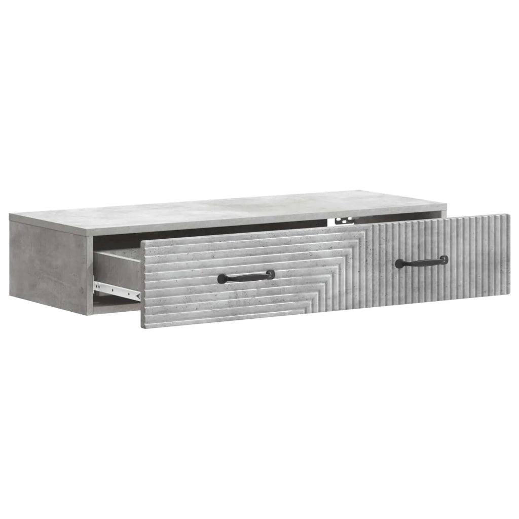 Tavolino da Parete Laterale Grigio Cemento 87,5 x 34,5 x 17 cm 898668