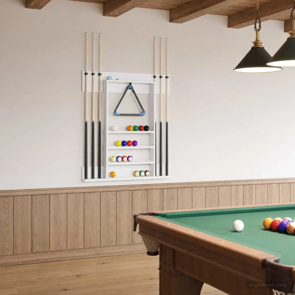 Supporto per stecche da biliardo Legno ingegnerizzato Bianco 8006773