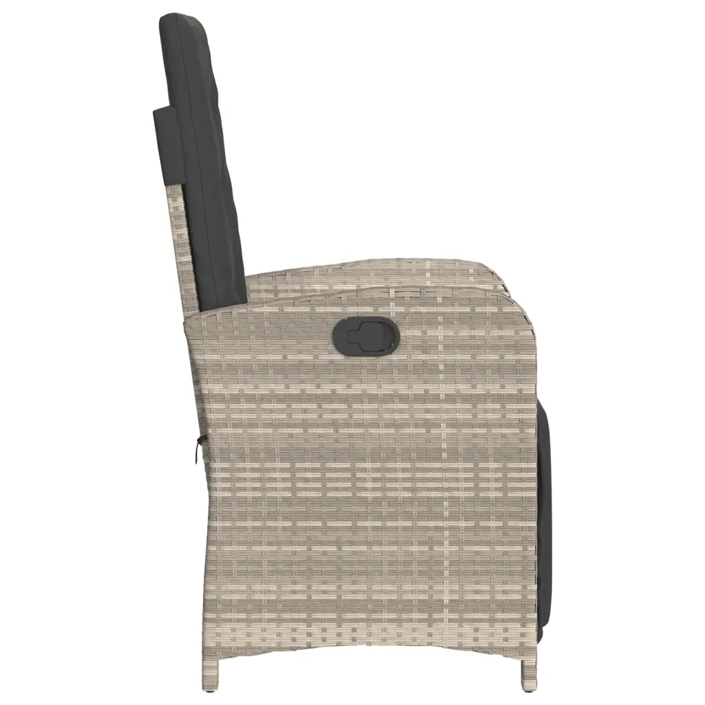 Set da BistrÃ² 3 pz con Cuscini Grigio Chiaro in Polyrattan