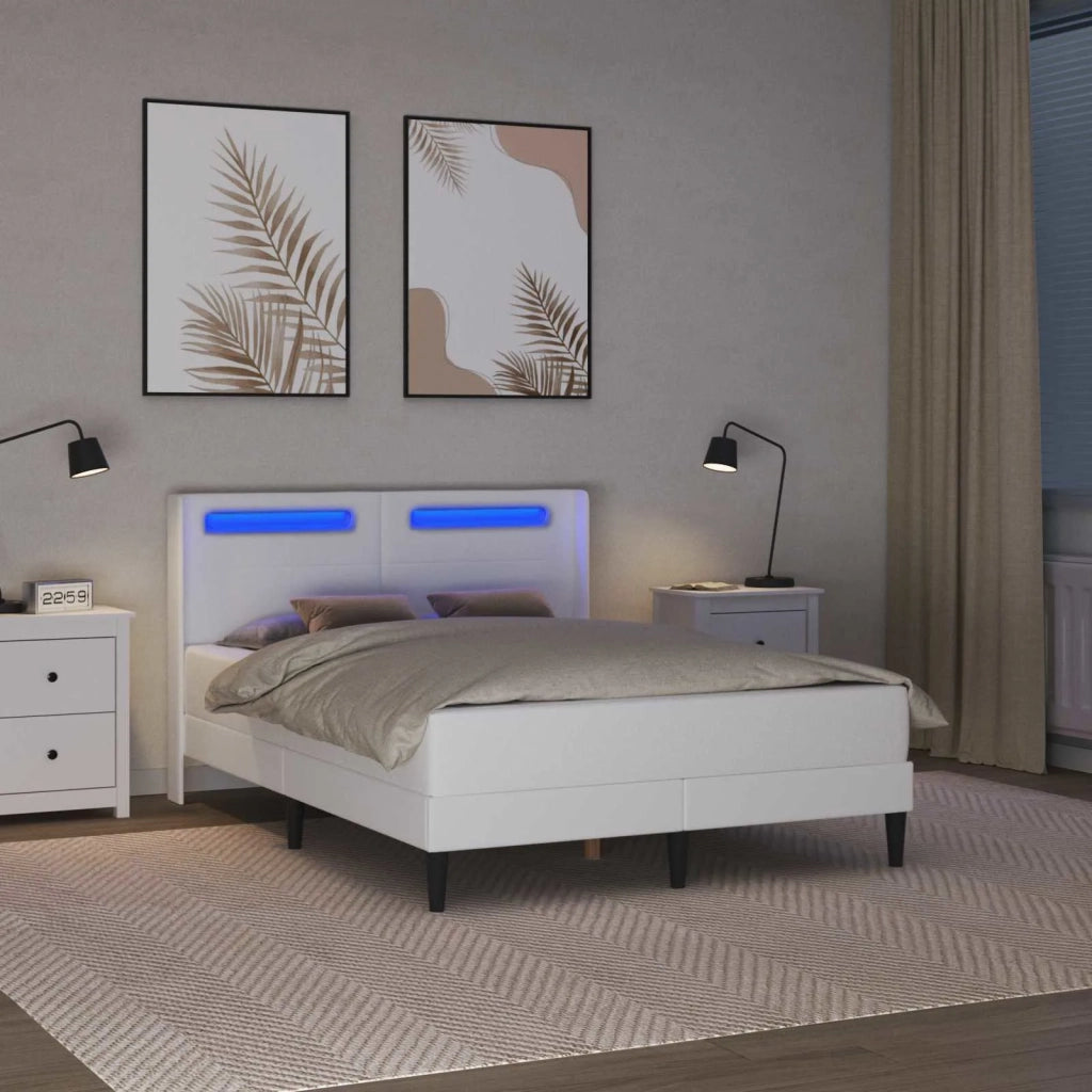 Struttura del letto con testiera Bianco 120 x 200 cm Similpelle