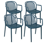 Oviala - Set di 4 poltrone in plastica blu anatra