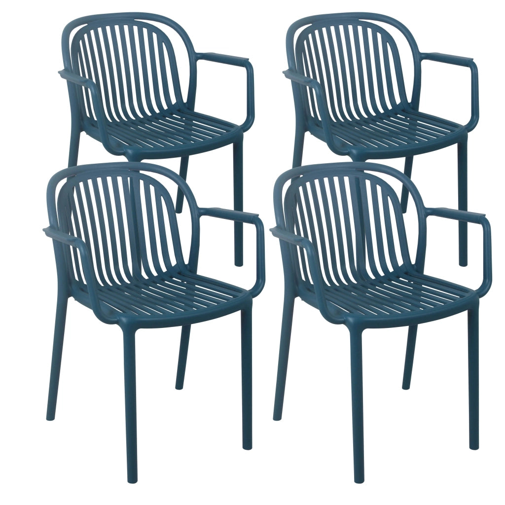 Oviala - Set di 4 poltrone in plastica blu anatra