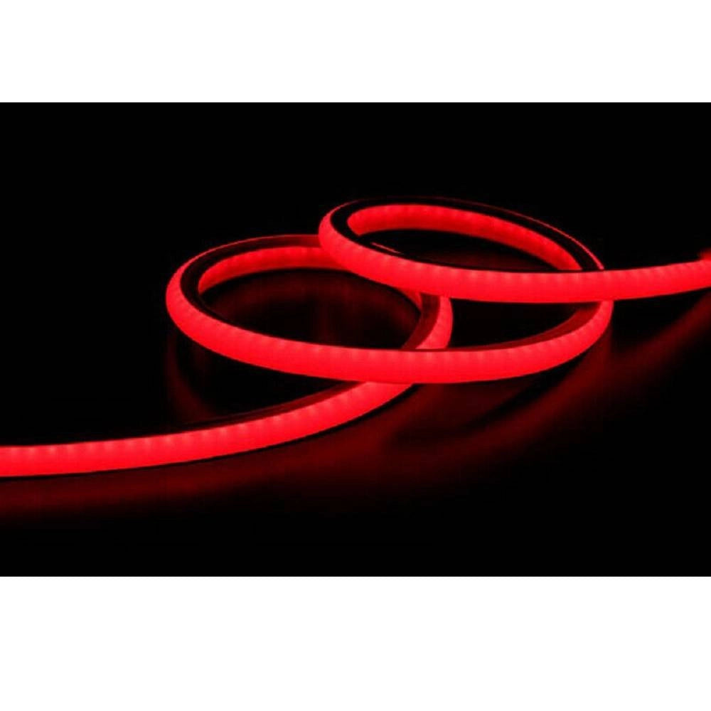 Trade Shop - Strip Led Neon Flessibile Striscia Decorativa 5 Mt Ip65 Vari Toni Di Luce U-12v - -rosso      -