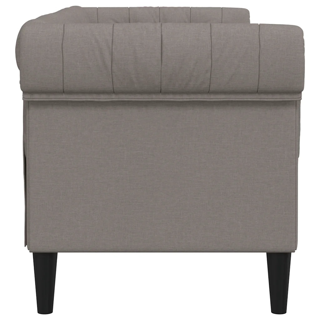 Divano Chesterfield a 2 Posti Tortora in Tessuto 372552