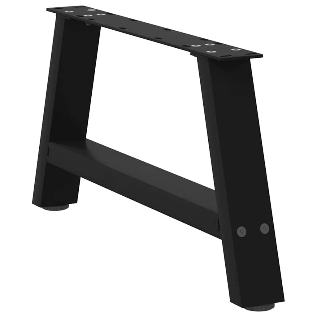Set di 2 gambe robuste per tavolino da caffè a forma di A 70 x 30 x 31 cm con piedini regolabili stile moderno acciaio nero 02_0057104