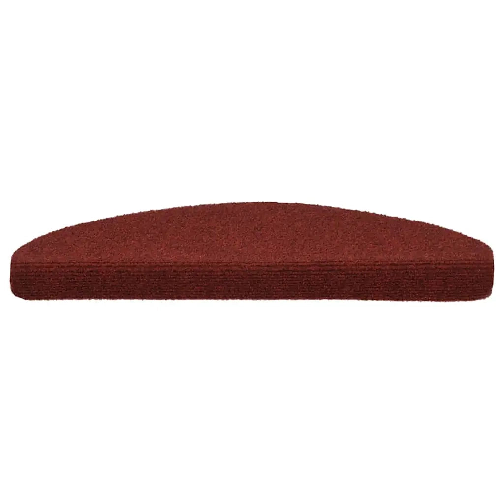 Tappetini per scale autoadesivi 10 pz 65x21x4 cm Bordeaux Rosso Semicircolari Grandi 149707