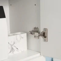 kleankin Mobile Bagno con Ripiano Regolabile, 2 Ripiani Chiusi e un Cassetto in Legno, 30x28x180 cm, Bianco