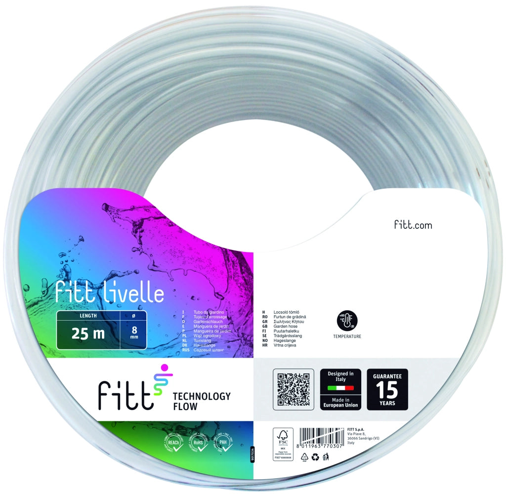 Fitt TUBO LIVELLE + ACCESSORI  Ø mm. 8 (mt. 25)