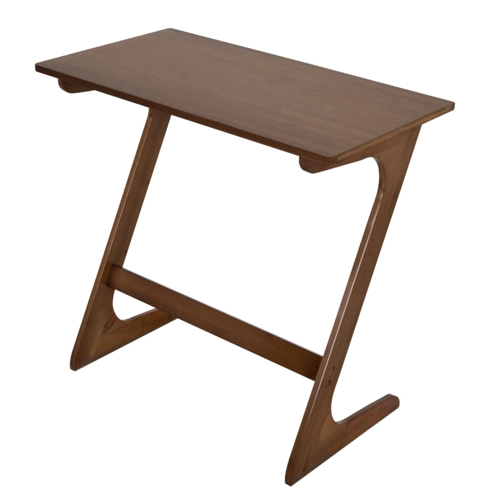 Tavolino in bamb¨´ salvaspazio per divano per laptop da letto, Tavolino a forma di Z per camera Caff¨¨