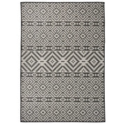 Tappeto da Esterni a Tessitura Piatta 140x200 cm Strisce Nere cod mxl 72942
