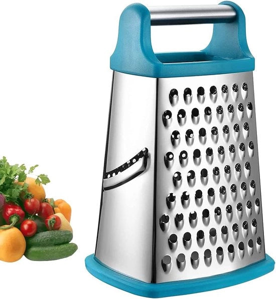 Raspa in acciaio inossidabile, raspante per groso e fine, per frutta, verdura, carote, formaggio, resistente al lavastoviglie, azzurro chiaro