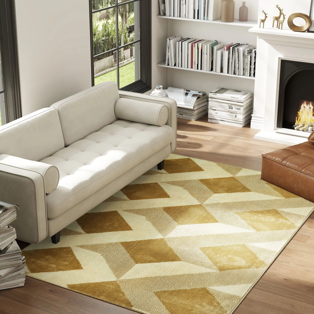 Tappeto Moderno Pelo Corto Lavabile ¨C zephmum ¨C 170x120 cm Crema
