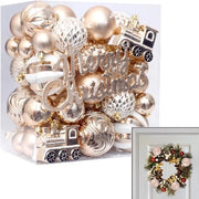 65 ornamenti in vetro per albero di Natale - sfere per albero di Natale - decorazioni per albero di Natale - decorazioni pendenti per albero, corona, camino, tavolo - decorazioni per albero di Natale per interni - decorazioni per albero di Natale.