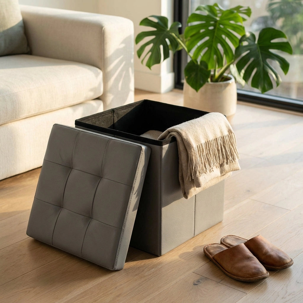 Pouf contenitore in similpelle - MADDOX