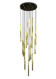 Lampadario glamour SELTER oro/nero regolabile 17xG9 Emibig