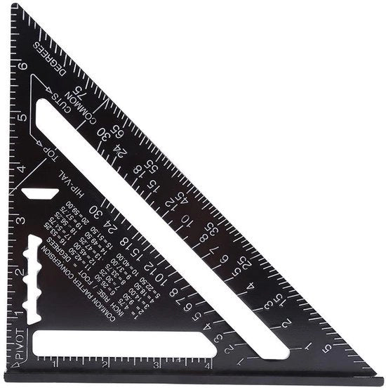 Misuratore di Angoli Digitale a Precisione Alta - Forma a Tre Angoli - Misuratore di Angoli Digitale con Angolo di 90 Gradi - Misura - Costruzione in Alluminio - 26 x 18,5 x 18,5 cm