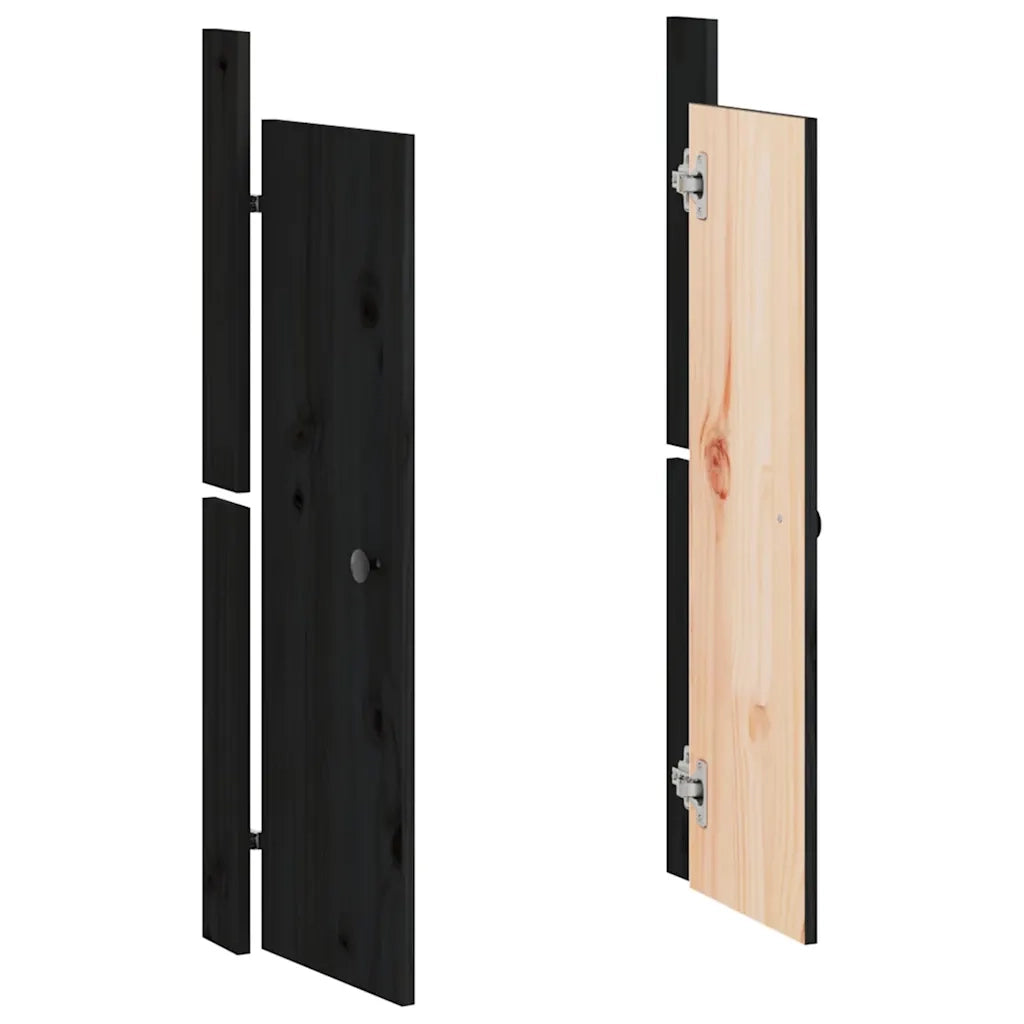 Ante da Cucina da Esterno MEPPEL 2pz Nere 50x9x82cm Legno Massello di Pino 832362