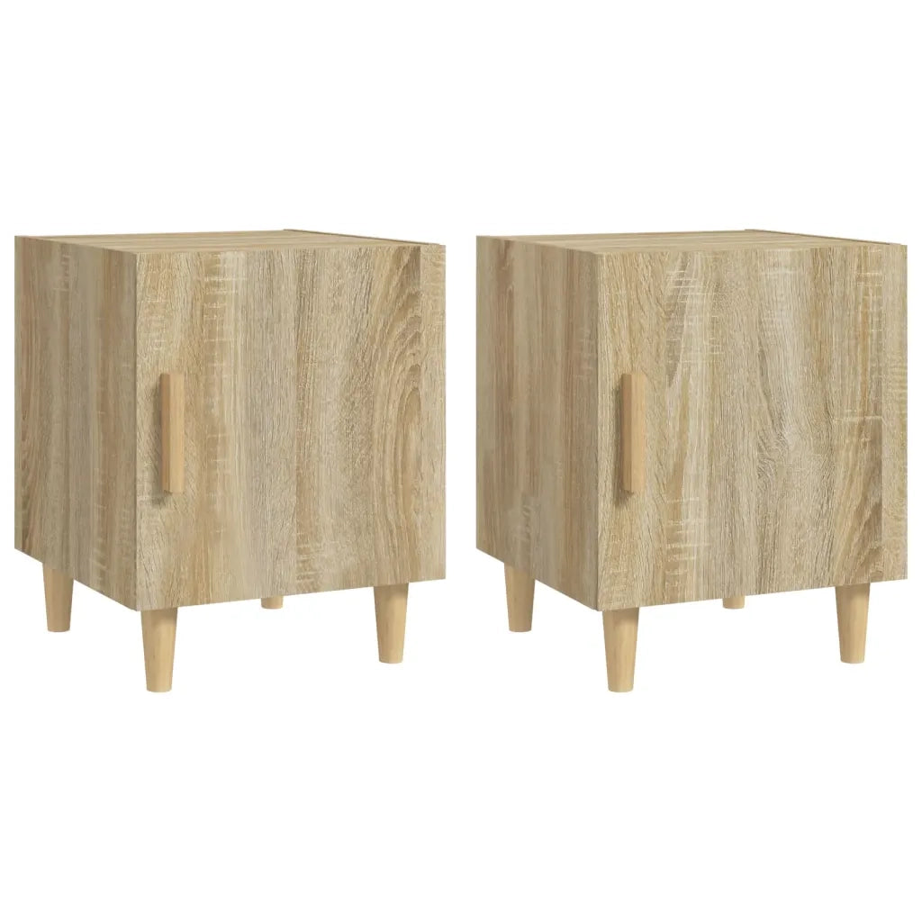 Comodini 2 pz-Set di 2 Tavolino da notte Rovere Sonoma in Legno Multistrato 177399