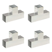 Connettori per Pali a Forma di T 4 pz Metallo Zincato 91x91 mm cod mxl 62030