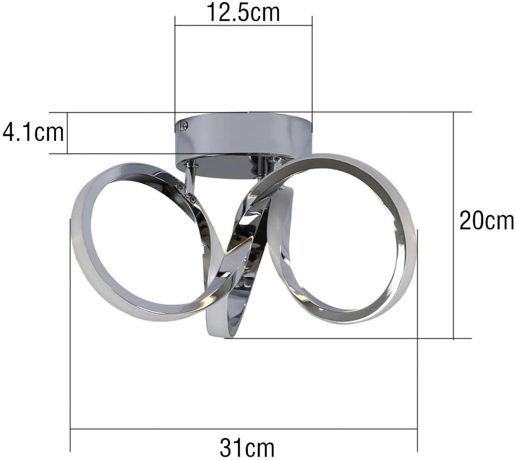 ZMH Lampada da soffitto plafoniera LED moderna 31cm alluminio per interni soggiorno camera letto
