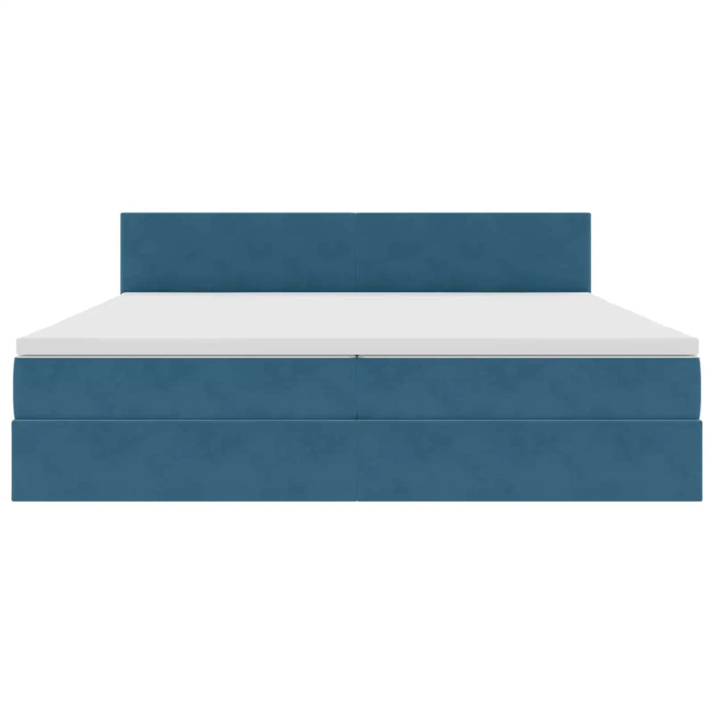 Letto con contenitore e LED Blu Scuro 200 x 200 cm Velluto 3371359