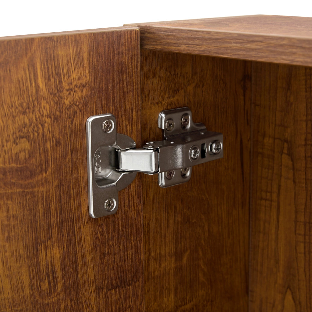 ARMADIO BAGNO Con specchio e ripiani aperti Noce MDF