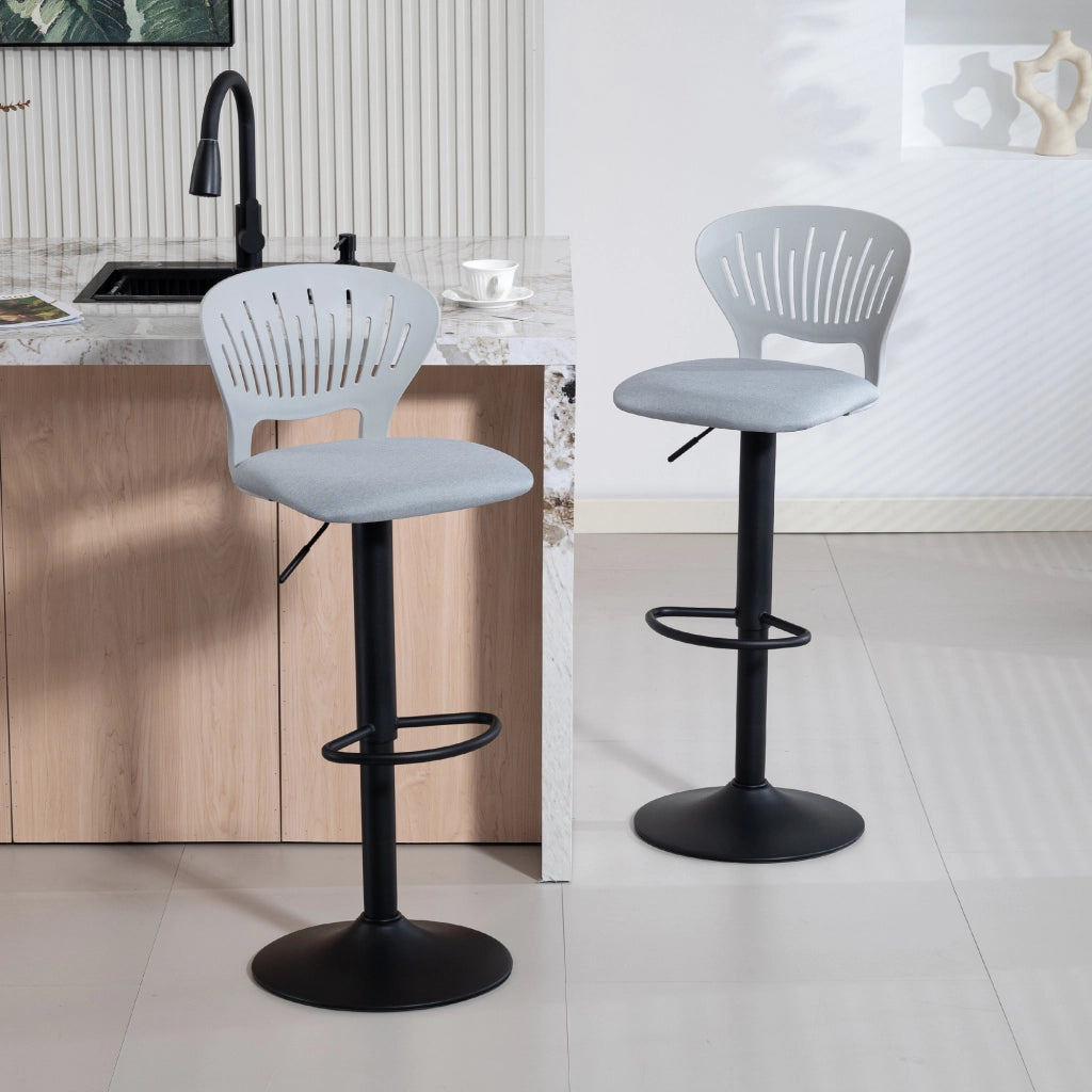 Sgabelli da Bar Regolabili in Altezza ¨C Minimal ¨C Grigio 84-105 cm