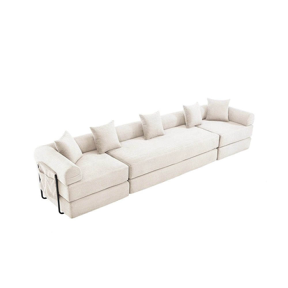 Divano modulare familiare - Xylo - Con contenitore, imballo sottovuoto, beige
