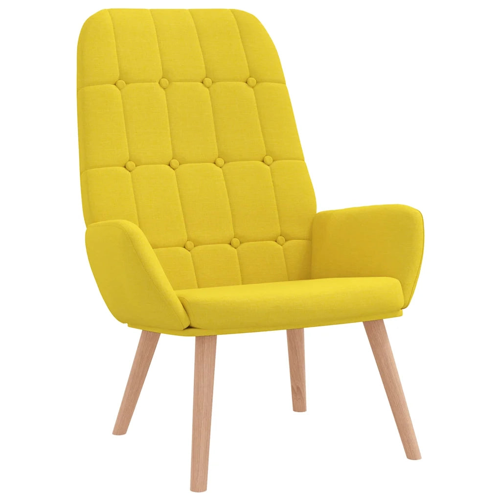 vidaXL Sedia Relax con Poggiapiedi Giallo Chiaro in Tessuto