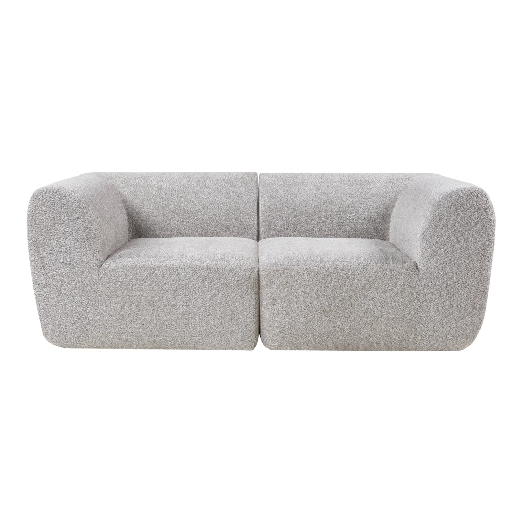 Divano Componibile a 2 Posti Divano Modulare 76x216x108 cm Serie Hurvas - Grigio [en.casa]