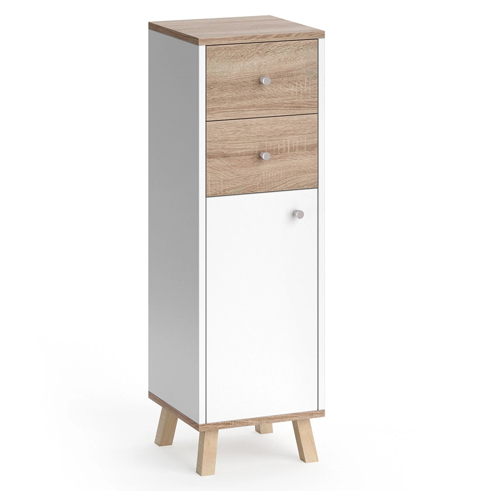 Vicco Mobiletto bagno Bianco 30 x 95 cm con cassetti