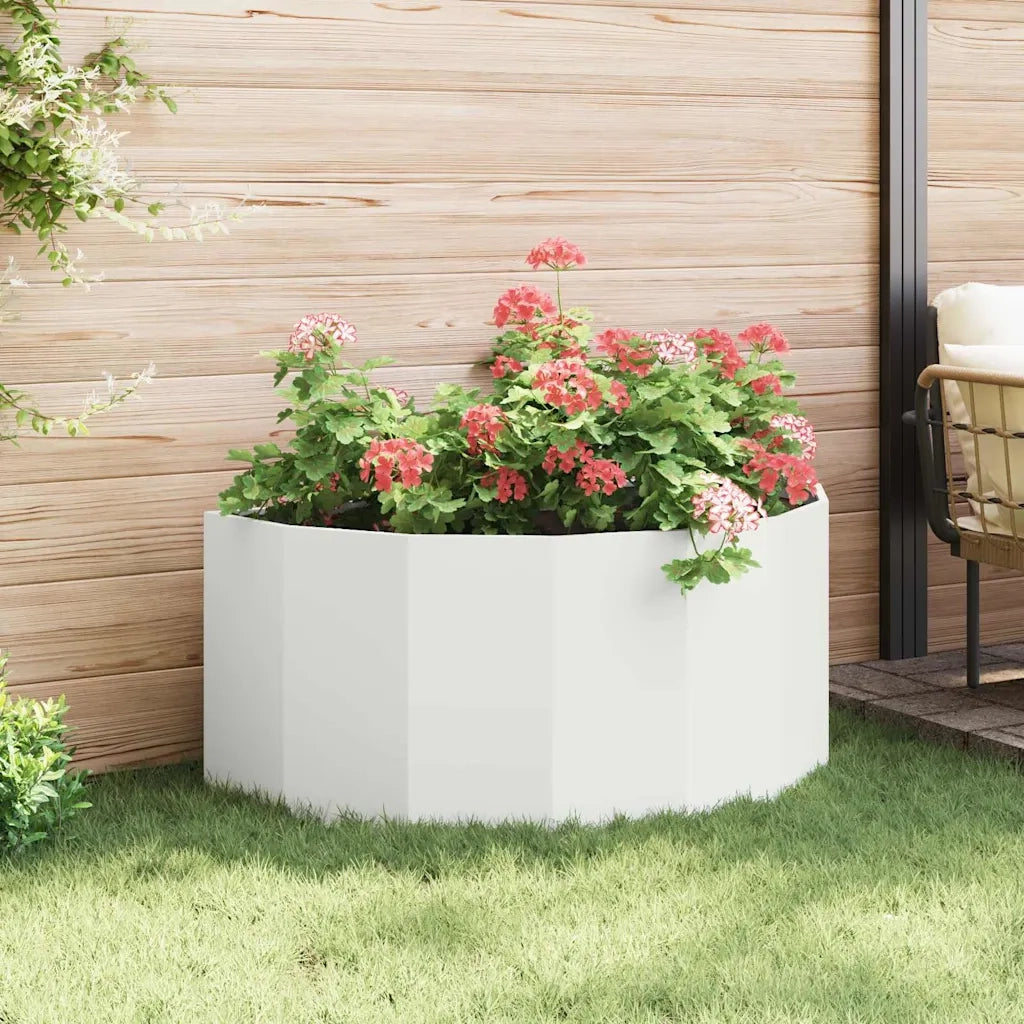 Fioriera | Cassetta per fiori | Vaso Bianco 120 x 60 x 50 cm Acciaio