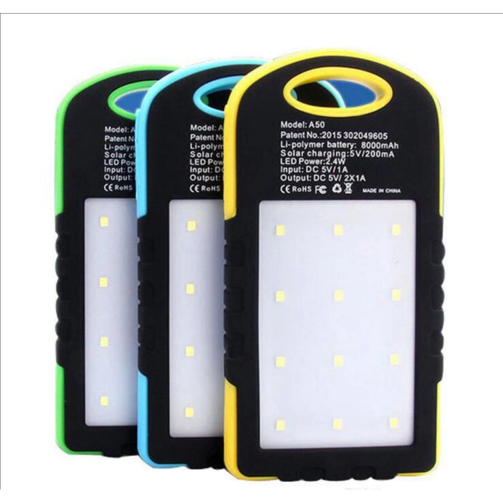 Trade Shop - Batteria Esterna Powerbank 8800 Mah Solare Luce Led Caricatore Smartphone -