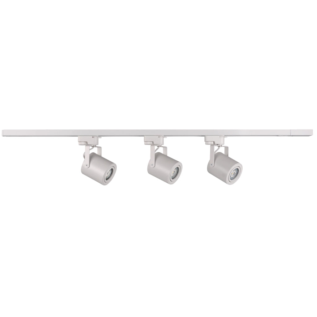 Kit binario bianco 1m, 3 faretti GU10 Polux MINOR in alluminio