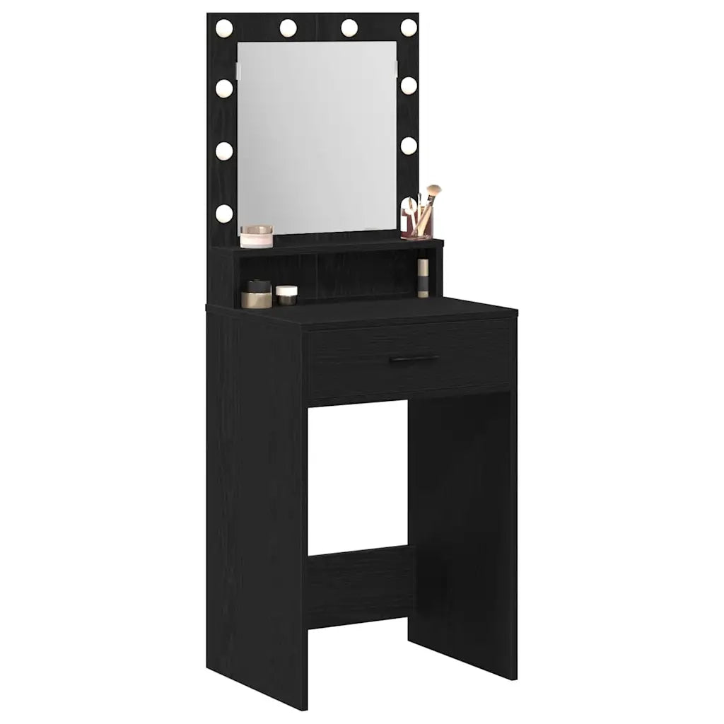 Toeletta | Tavolo da Trucco Rovere Nero 50 x 41 x 135 cm Legno multistrato