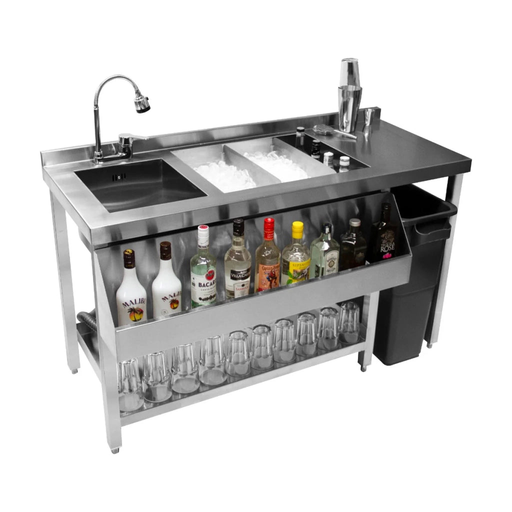 Cocktail Station Barman Postazione Bar Bancone Barman Pozzetto Ghiaccio Lavello