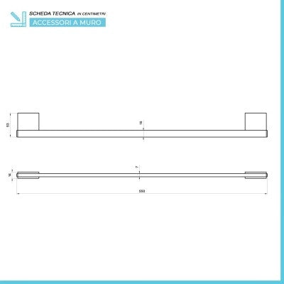 Set accessori a muro 5 pezzi in acciaio cromato e viti incluse Futura