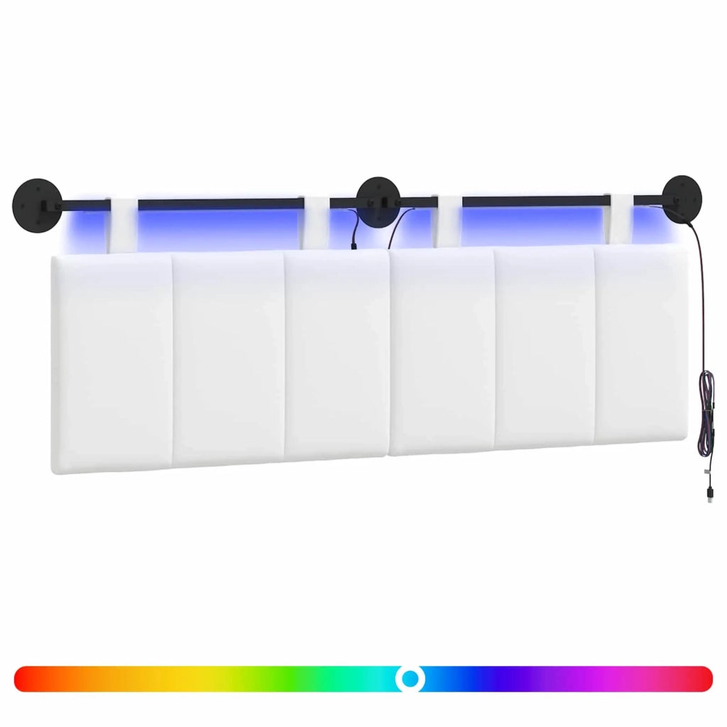 Testiera | Testata sospesa Con luce LED Bianco Tessuto