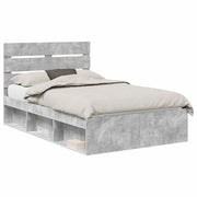 Letto matrimoniale | Letto per adulti | Struttura del letto Calcestruzzo 120 x 190 cm Pino massello