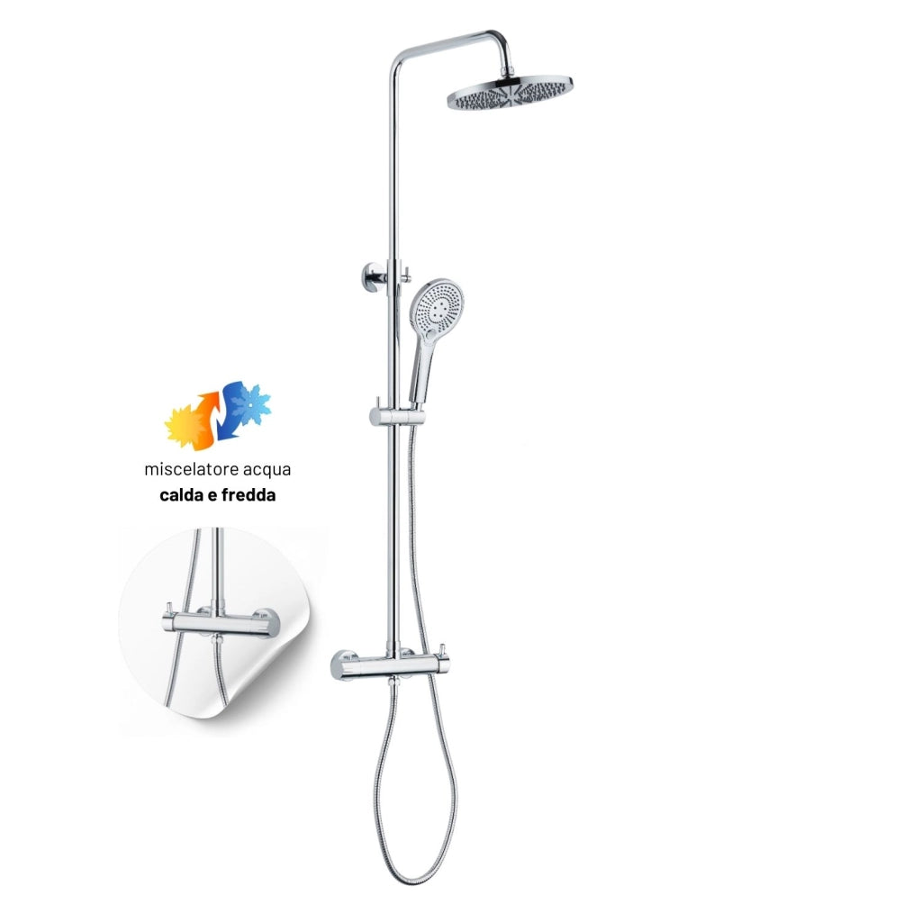 Colonna doccia attrezzata slot mix tonda ottone cromato 2 funzioni *** finitura- cromato tondo, confezione 1