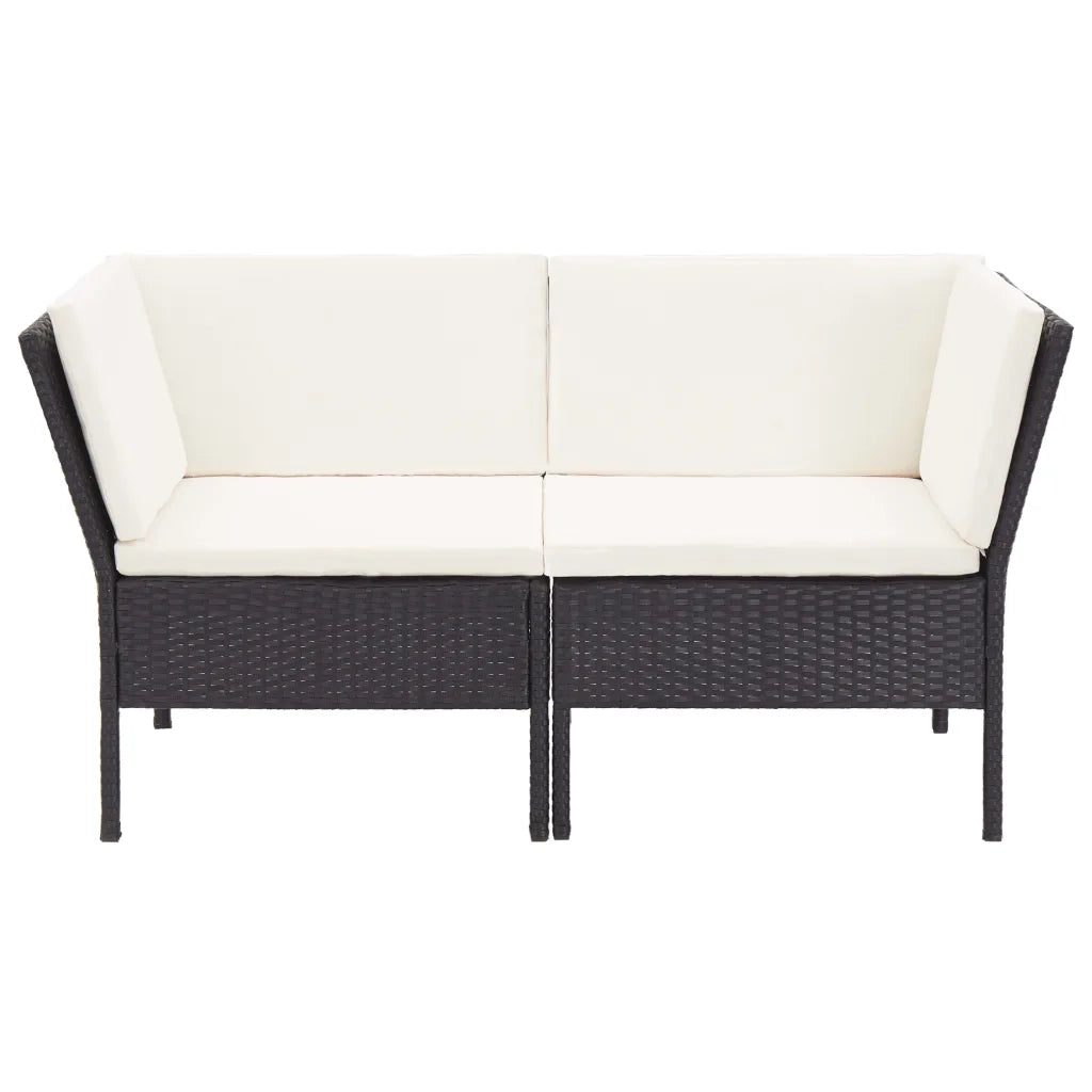 Set Divani da Giardino 8 pz con Cuscini in Polyrattan Nero cod mxl 38585